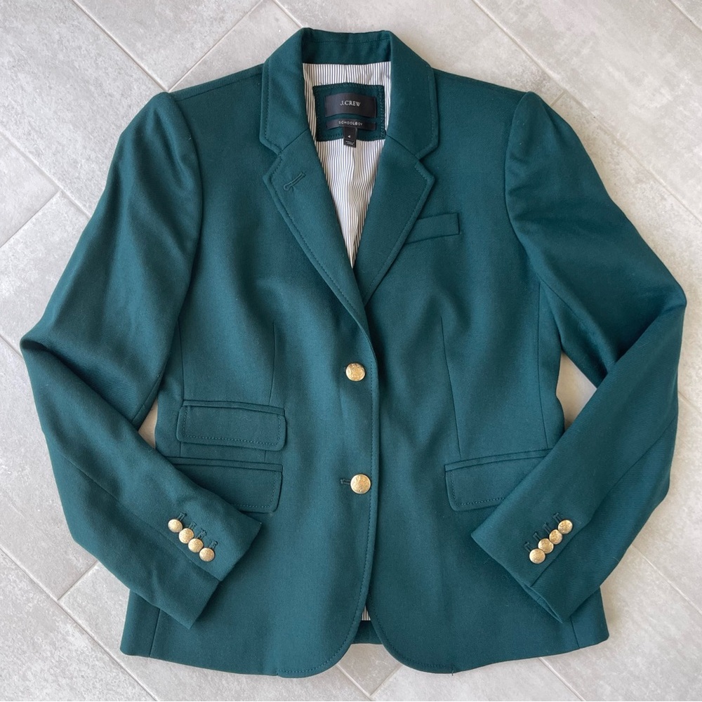 NWOT J. Crew Schoolboy Blazer in Emerald Green